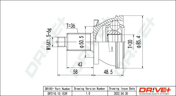 Joint Kit, drive shaft Dr!ve+ DP2110.10.1539