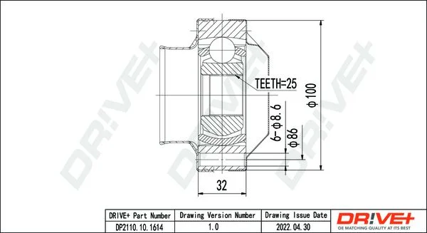 Joint Kit, drive shaft Dr!ve+ DP2110.10.1614