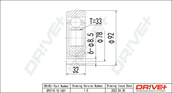 Joint Kit, drive shaft Dr!ve+ DP2110.10.1651