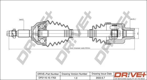 Drive Shaft Dr!ve+ DP2110.10.1763