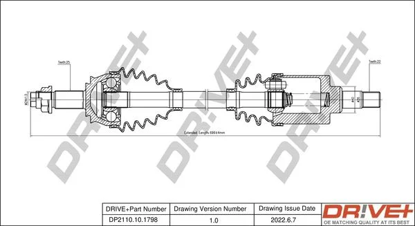 Drive Shaft Dr!ve+ DP2110.10.1798