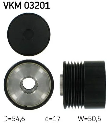 Embraiagem de roda livre, alternador SKF VKM 03201