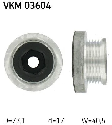 Embraiagem de roda livre, alternador SKF VKM 03604