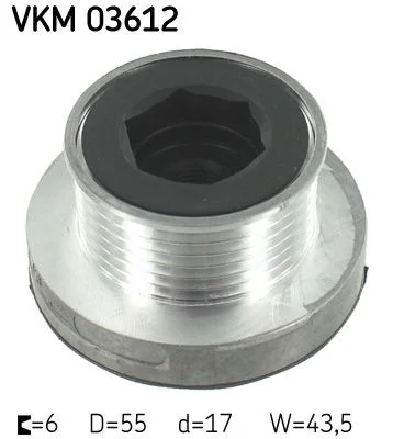 Embraiagem de roda livre, alternador SKF VKM 03612