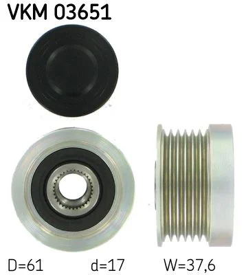 Embraiagem de roda livre, alternador SKF VKM 03651