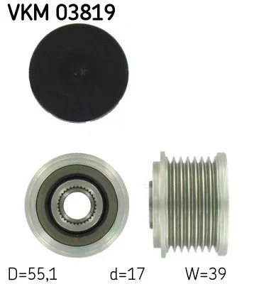 Embraiagem de roda livre, alternador SKF VKM 03819