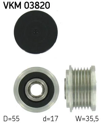 Embraiagem de roda livre, alternador SKF VKM 03820