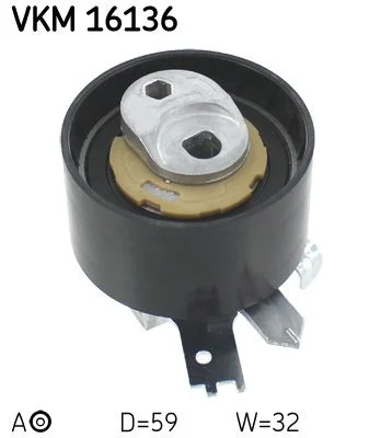 Tensioner Pulley, timing belt SKF VKM16136