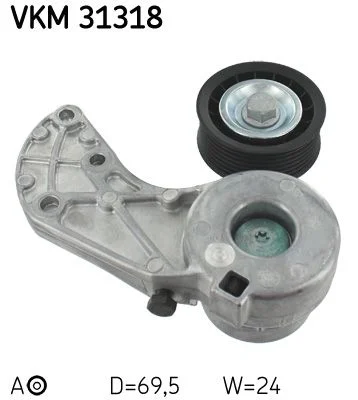 Tensioner Pulley, V-ribbed belt SKF VKM31318
