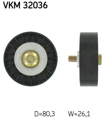 Deflection/Guide Pulley, V-ribbed belt SKF VKM 32036