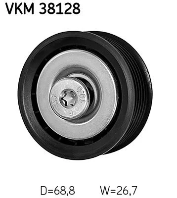 Deflection/Guide Pulley, V-ribbed belt SKF VKM 38128