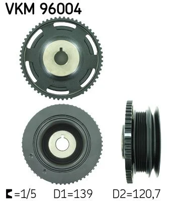 Polia da correia, virabrequim SKF VKM 96004