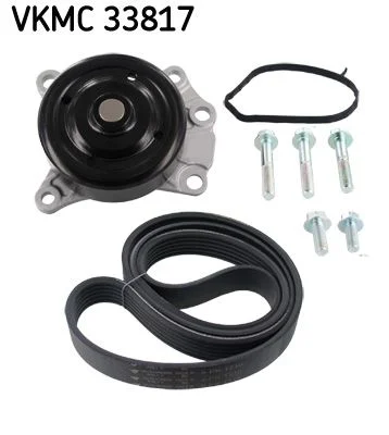 Water Pump + V-ribbed Belt Kit SKF VKMC33817