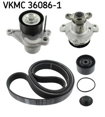 Water Pump + V-ribbed Belt Kit SKF VKMC 36086-1