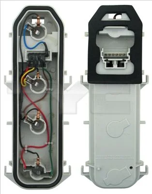 Suporte de lâmpada, conjunto da luz traseira TYC 11-0231-WP-2