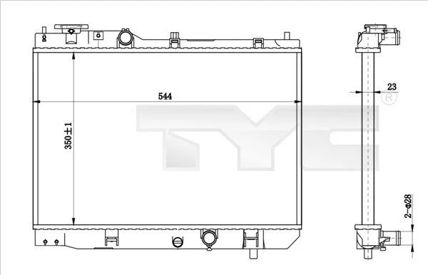 Radiador, arrefecimento do motor TYC 720-0001-R