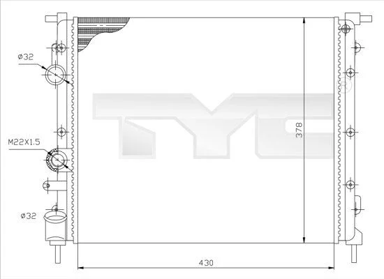 Radiator, engine cooling TYC 728-0026
