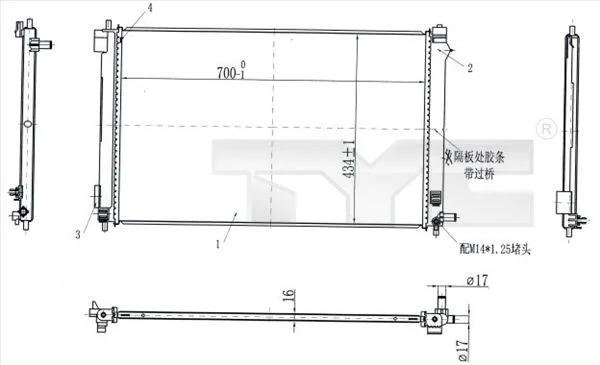 Intercooler TYC 770-0003