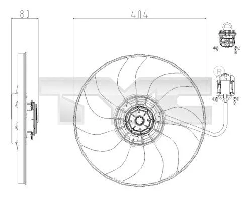Ventilador, refrigeração do motor TYC 825-0019