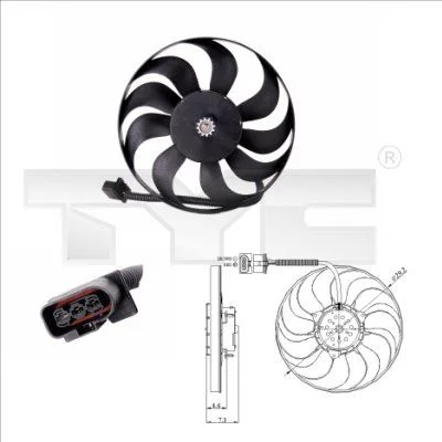 Fan, engine cooling TYC 837-0006