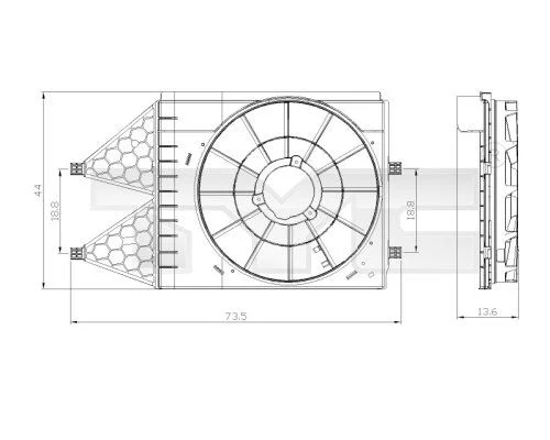 Support, radiator fan TYC 837-0033-1