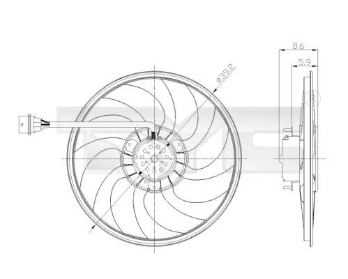 Ventilador, refrigeração do motor TYC 837-0037