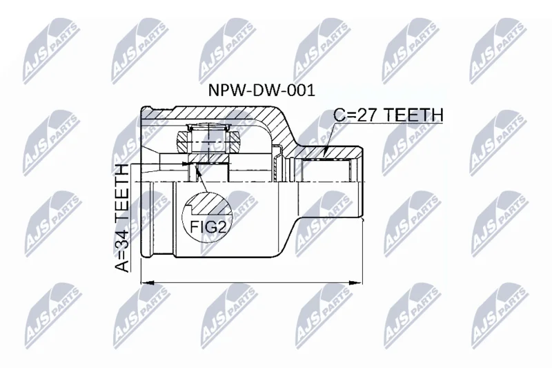 Conjunto de Juntas, eixo de transmissão NTY NPW-DW-001