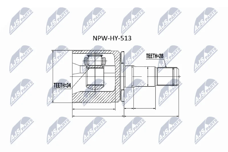 Conjunto de Juntas, eixo de transmissão NTY NPW-HY-513