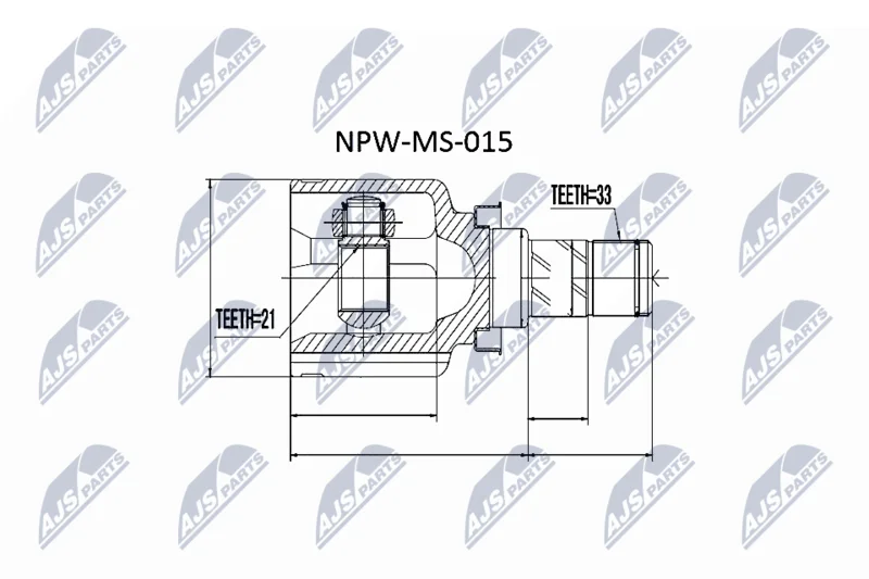 Conjunto de Juntas, eixo de transmissão NTY NPW-MS-015