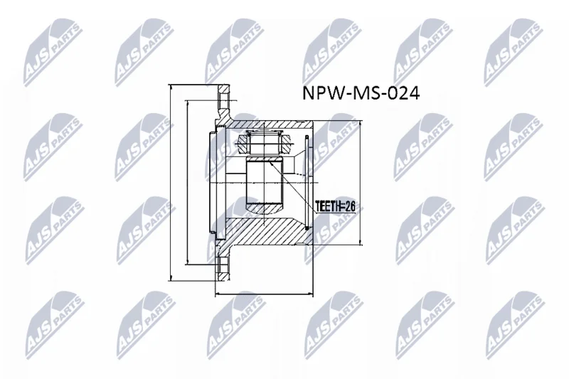 Conjunto de Juntas, eixo de transmissão NTY NPW-MS-024