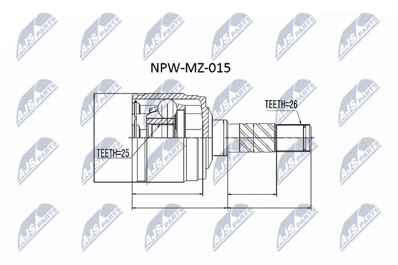 Conjunto de Juntas, eixo de transmissão NTY NPW-MZ-015