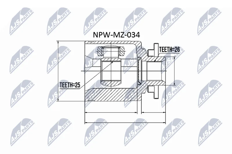 Conjunto de Juntas, eixo de transmissão NTY NPW-MZ-034