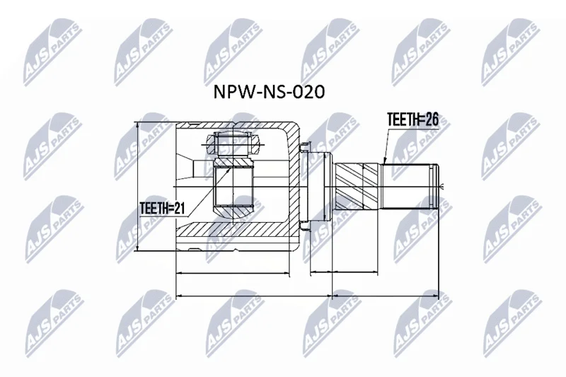 Conjunto de Juntas, eixo de transmissão NTY NPW-NS-020