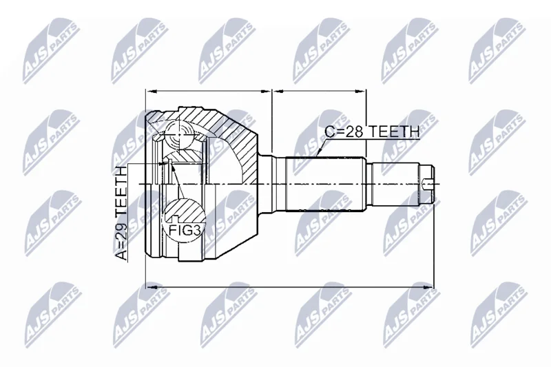 Joint Kit, drive shaft NTY NPZ-DW-010
