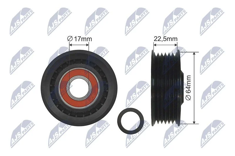 Deflection/Guide Pulley, V-ribbed belt NTY RNK-AU-001