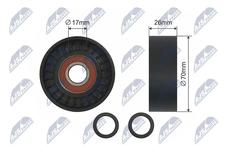 Tensioner Pulley, V-ribbed belt NTY RNK-BM-013