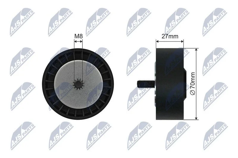 Tensioner Pulley, V-ribbed belt NTY RNK-BM-049