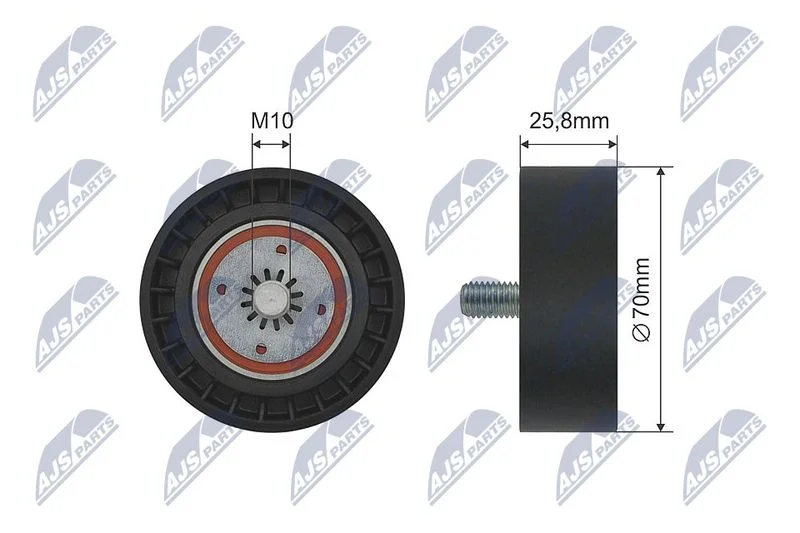 Deflection/Guide Pulley, V-ribbed belt NTY RNK-DW-006