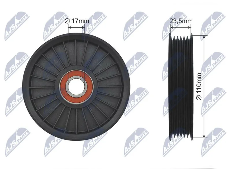 Deflection/Guide Pulley, V-ribbed belt NTY RNK-DW-008