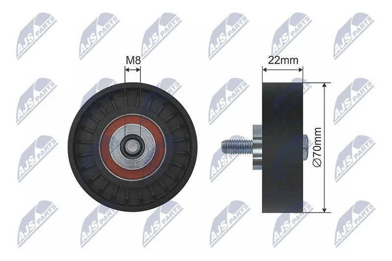 Deflection/Guide Pulley, V-ribbed belt NTY RNK-FT-001
