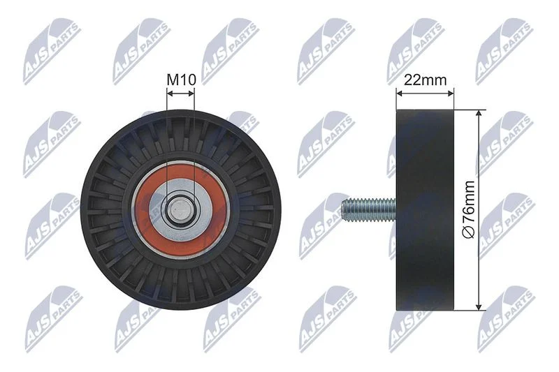 Deflection/Guide Pulley, V-ribbed belt NTY RNK-KA-005