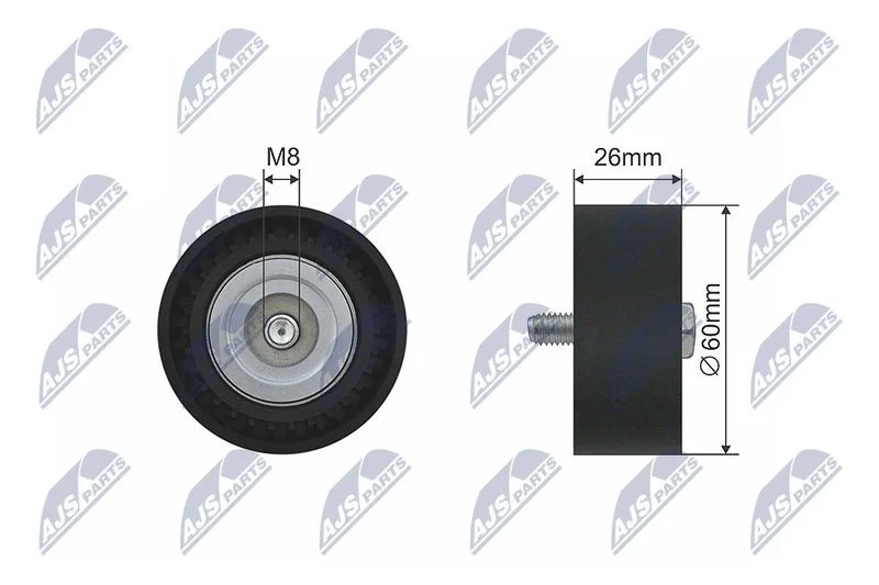 Deflection/Guide Pulley, V-ribbed belt NTY RNK-LR-009