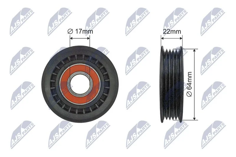 Deflection/Guide Pulley, V-ribbed belt NTY RNK-ME-074