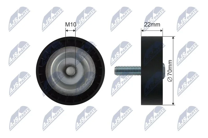 Deflection/Guide Pulley, V-ribbed belt NTY RNK-ME-088
