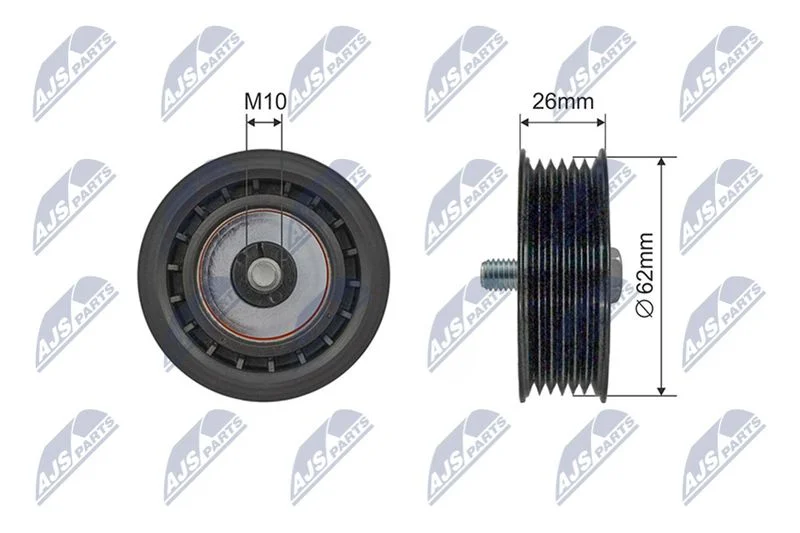 Deflection/Guide Pulley, V-ribbed belt NTY RNK-SA-007