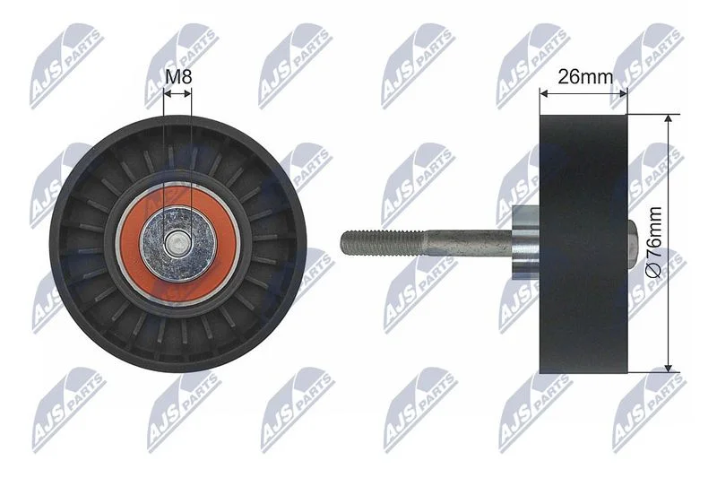 Deflection/Guide Pulley, V-ribbed belt NTY RNK-VV-002
