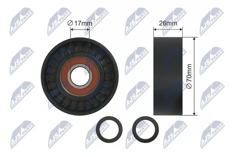 Tensioner Pulley, V-ribbed belt NTY RNK-BM-004