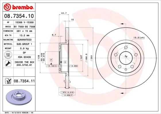 Disco de Travão BREMBO 08.7354.11