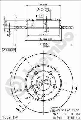 Brake Disc BREMBO 08.7627.75