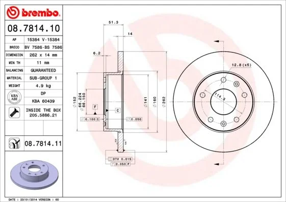 Disco de Travão BREMBO 08.7814.11